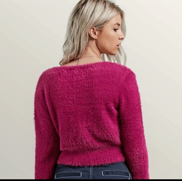 Volcom Junior's Clued 2 You V Neck Pullover Sweater Paradise Purple Size S. NWOT - Picture 3 of 6